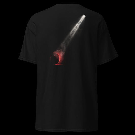 THE BEAM tee back - flashlight beam artwork