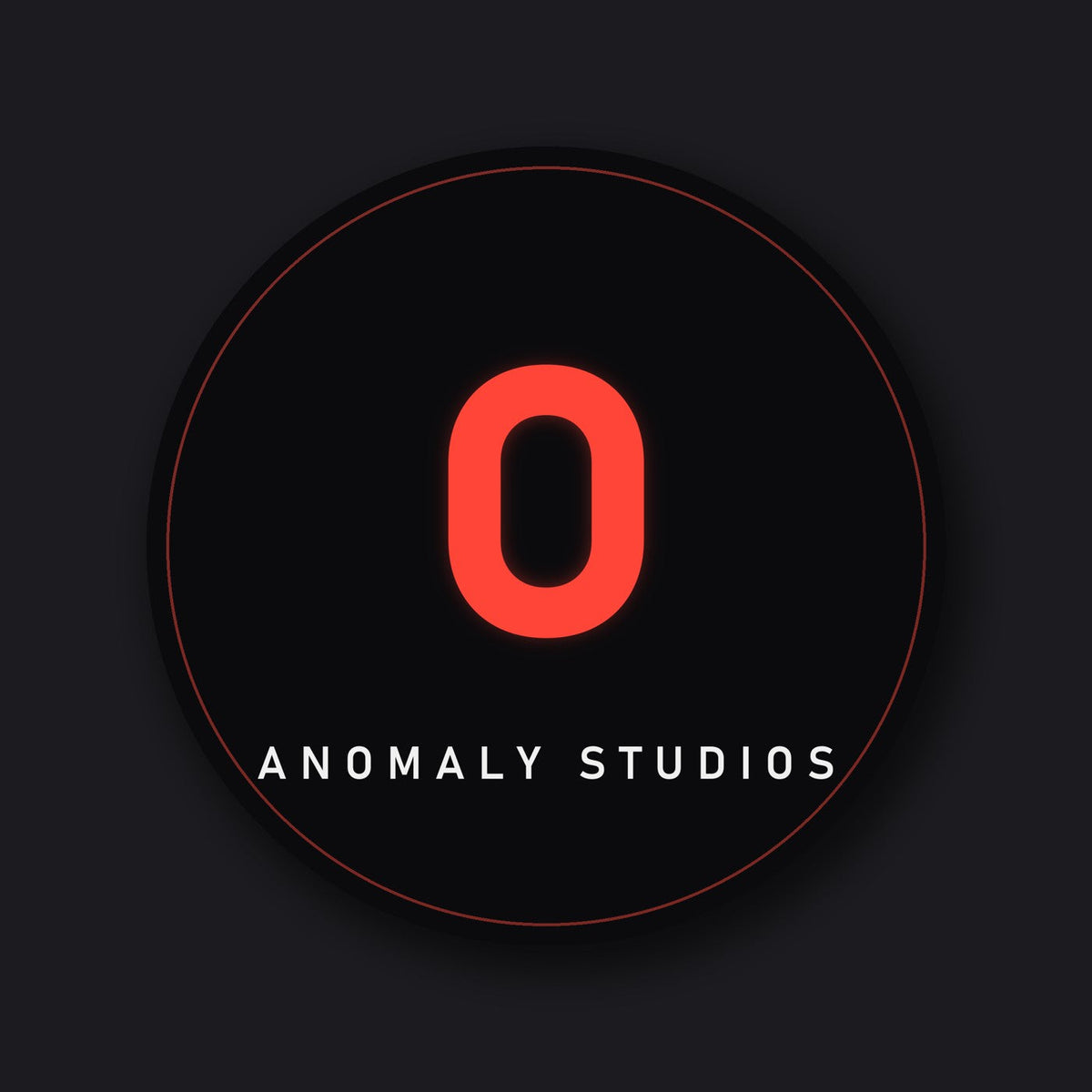 THE MARK circular sticker - glowing red O badge
