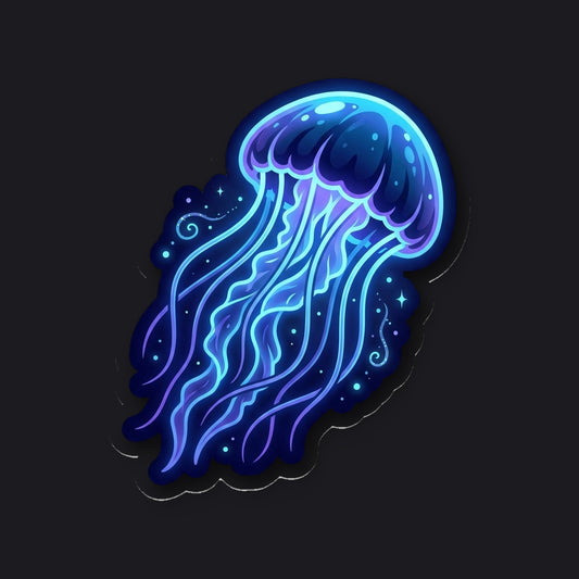 DEEP GLOW die-cut sticker - bioluminescent jellyfish