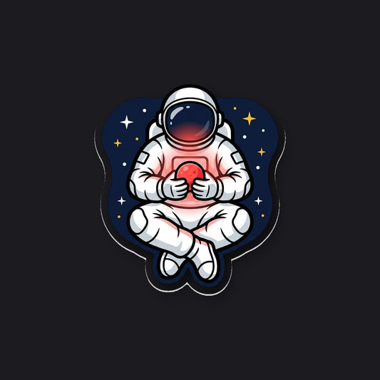 THE ORB die-cut sticker - astronaut holding glowing red orb